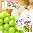 敬老の日ギフト メッセージカード 秋ギフト 秋の味覚 高級フルーツセット 果物 詰め合わせ 長野県産 JA中野 シャインマスカット1房450g以上 梨 JA愛知...