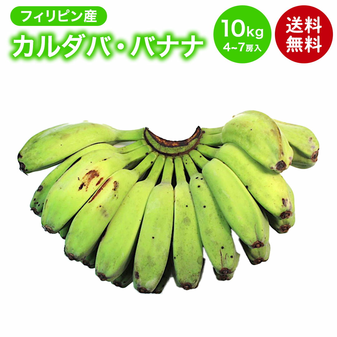 【フィリピン産】カルダバ・バナナ 10kg 4〜7房入り 箱売り 送料無料 調理 加工 バナナ　調理用バナナ..