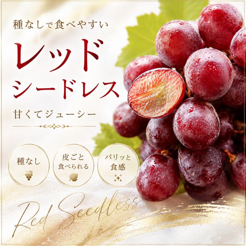 タネなしぶどうは、ギフトにもぴったりなフルーツです。皮ごと食べられるので、手間いらずでそのままパクッと楽しめます。ジューシーで甘みたっぷりのぶどうは、家族や友人との集まりにも大活躍！新鮮な状態でお届けするので、贈り物としても喜ばれること間違いなしです。日常のちょっとした贅沢や特別な日のデザートに、ぜひこの美味しさをお試しください。食卓に彩りを添えるチリ産のぶどうで、素敵なひとときをお過ごしください。