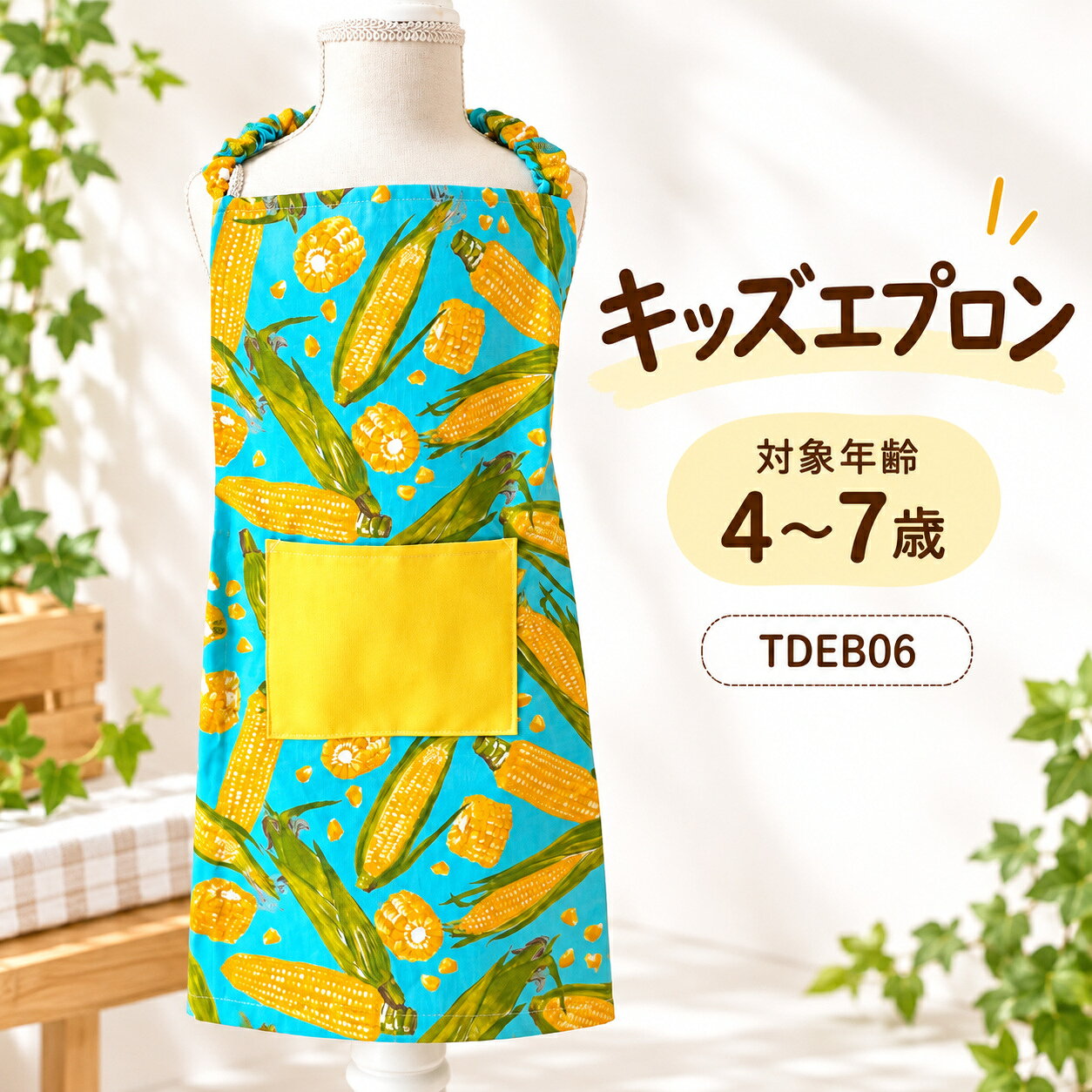H&amp;A ハンドメイド キッズエプロン お料理のお手伝いを、もっと楽しく♪ 4～7歳頃のお子様におすすめのキッズエプロンです。お料理、お菓子作り、親子クッキングなど、毎日の楽しい時間にご活用いただけます。 ■ 商品のおすすめポイント 選べる7柄：お子様のお好みに合わせて、お好きな柄をお選びいただけます。 便利なフロントポケット：小さな調理道具などを入れるのに便利です。 着脱しやすいデザイン：首まわりやウエスト部分の仕様により、毎日のクッキングをサポートします。 幅広いシーンで活躍：お料理のお手伝い、お菓子作り、学校や園の行事、ご家庭でのおままごとにもおすすめです。 ■ 商品仕様 商品名キッズエプロン 対象年齢4～7歳頃 柄全7柄 仕様フロントポケット付き ブランドH&amp;A ハンドメイド ■ ご購入前にご確認ください ・ご注文時に、ご希望の柄を選択してください。 ・対象年齢は目安です。お子様の身長や体格をご確認のうえ、お選びください。 ・商品画像はできる限り実物に近い色で掲載しておりますが、画面環境により色の見え方が異なる場合があります。 ・柄の出方は裁断位置により、商品ごとに異なる場合があります。 ・サイズ、素材、お手入れ方法などの詳細は、商品ページの掲載情報をご確認ください。 お気に入りのエプロンで、楽しいクッキングタイムを♪お子様の「やってみたい！」を応援するキッズエプロン H&amp;A ハンドメイド｜4～7歳頃向け｜選べる7柄 お料理のお手伝いやお菓子作りは、お子様にとって楽しい体験のひとつ。お気に入りのエプロンを身につけて、ご家族と一緒にクッキングを楽しみませんか？ お気に入りの柄を選べます 明るく楽しい柄から、かわいい動物柄やスポーツ柄まで、全7柄をご用意。お子様の好みや贈る相手に合わせてお選びいただけます。 こんなシーンにおすすめ お料理やお菓子作りのお手伝いに 親子で楽しむ休日のクッキングに おうちでのおままごとやごっこ遊びに お子様へのプレゼントに ご注文について ご注文時に、商品バリエーションからご希望の柄をお選びください。対象年齢は4～7歳頃を目安としていますが、体格には個人差があります。ご購入前に掲載サイズをご確認ください。 ※商品の色は、お使いのモニターや照明環境により実物と異なって見える場合があります。※柄の出方は裁断位置により異なる場合があります。※素材、サイズ、お手入れ方法などは、商品仕様欄に記載された内容をご確認ください。 お気に入りの1枚と一緒に、親子の楽しい思い出を♪