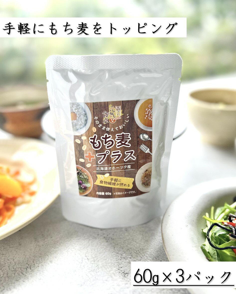 「賞味期限2024年11月30日まで」もち麦プラス 60g×3パック 【送料無料】濱田精麦株式会社 ハマダの元気な食卓 国産 北海道 手軽に使える 使い切りタイプ 少量 もち麦 国産もち麦 食物繊維 時短のサムネイル