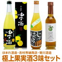 【極上果実酒 3味セット】柚子酒720ml+じゃばら酒720ml+栄川UMESAKE300ml 常温発送【送料無料 クール品同梱不可】