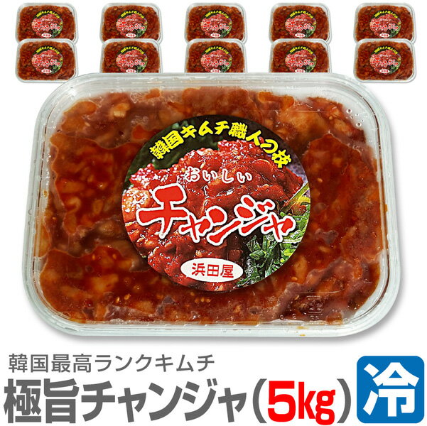 Fish Innards Kimuchi - ● 浜田屋のキムチ (冷凍品) (10個 合計5kg) 極旨 ほどよいコリコリタラチャンジャ (500gパック×10個) (韓国キムチ)
