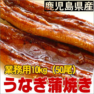 鹿児島県産　うなぎ 蒲焼き10kg頭付50尾入り 【お土産】【業務用】【土用丑】【国産】【父の日】