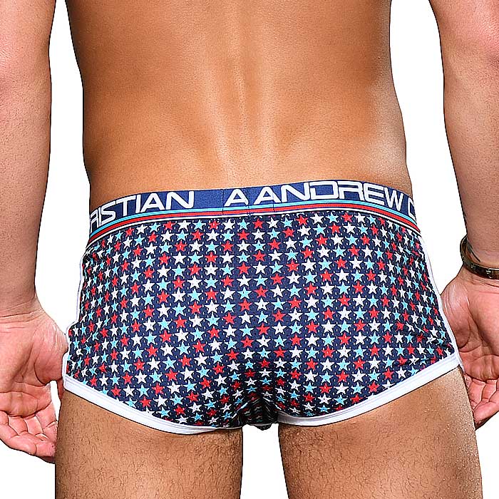 メンズセクシーアンダーウェア アンドリュークリスチャン 送料無料 ANDREW CHRISTIAN Stars Mesh Boxer w Almost Naked XS,S,M,L,XL