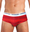 男性用下着 送料無料 オーストラリアのクールなメンズアンダーウェア モスマン MOSMANN ECO STRIPE RED Brief SXL