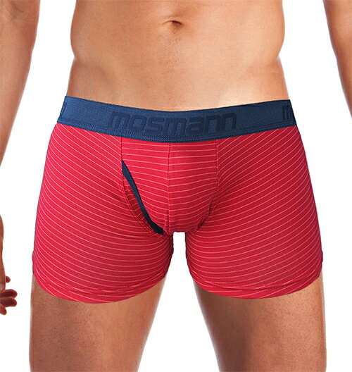 MOSMANN M-SERIES Stripe Print Boxer Brief RED iOJj SXL