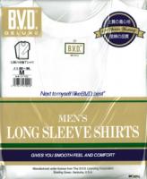 BVDシルケット加工デラックスU首8分袖Tシャツ（LL）