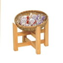 篭 木製 かご付飾り台(小)15-707S 15-707S 幅340 奥行340 高さ260 使用ざるサイズ:φ300×1/業務用/新品/小物送料対象商品