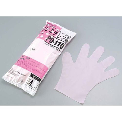 ダンロップ ポリエチレン手袋(100枚入)PD-110 ピンク M /業務用/新品/小物送料対象商品