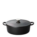 ル・クルーゼ トラディション ココットオーバル 27cm 2102−27−00 マットブラック/業務用/新品/送料無料