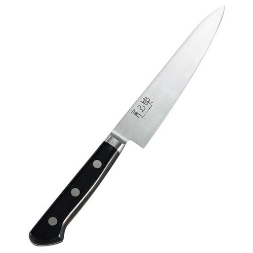 商品情報商品名：角三郎 ハイカーボン10A ツバ付パッカー柄 ペティ 15cmメーカー型番：1251970JANコード：-入り数：1サイズ(外寸mm)：全長：263サイズ(内寸mm)：-重量：101g材質：AUS-10A材刃渡り：15cm商品について●モリブデン・バナジウムに炭素量を増加させたハイカーボンの高級ステンレス庖丁です。硬さ・耐摩耗性・ネバリを一層向上させ切れ味・耐久性を追求しました。ハイレベルな技術を駆使した理想の洋庖丁です。●両刃配送料について【ご注意】画面上の色はブラウザやご使用のパソコンの設定により実物と異なる場合があります。