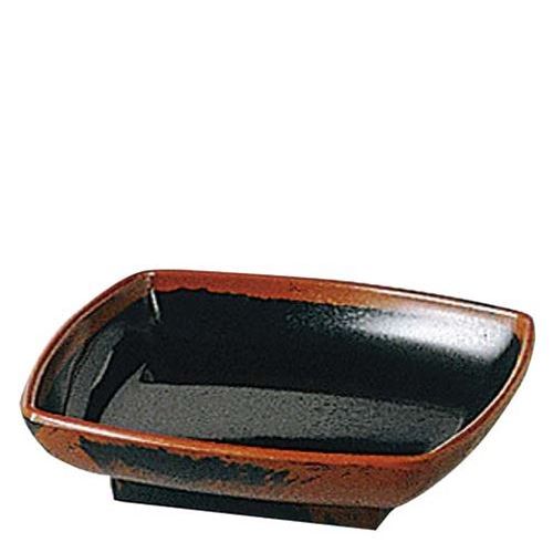 メラミン和食器 長次郎窯 角 小皿 AN－55 B内黒/業務用/新品/小物送料対象商品