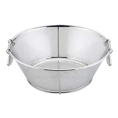 ザル 【UK 18-8 補強付パンチング平底揚ザル 55cm】 高さ200 外径:565、内径:550 【業務用】【送料無料】