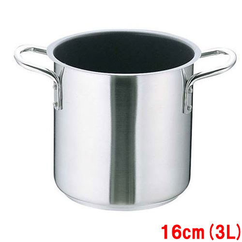 【TKG】ステンレス寸胴鍋Muranoインダクション テフロンセレクト18-8(蓋無) 16cm /9-0007-0101/業務用/新品/小物送料対象商品