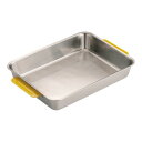 18-8 カラーハンドル角バット 10枚取 イエロー/業務用/新品/小物送料対象商品