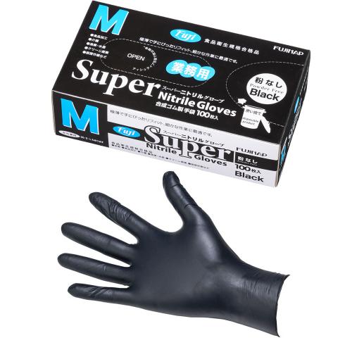 フジスーパーニトリルグローブ黒(粉なし) M(100枚入)/業務用/新品/小物送料対象商品 フジスーパーニトリルグローブ黒(粉なし) M(100枚入)/業務用/新品/小物送料対象商品