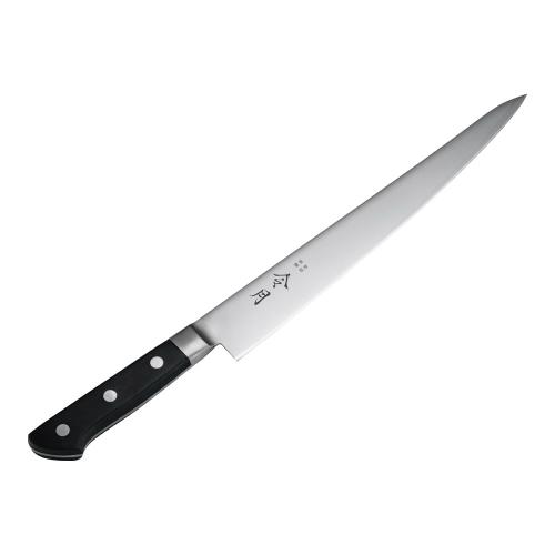 ■商品説明■商品名：令月 口金付MV特殊鋼 筋引(両刃) FC-1043 24cmメーカー品番：9-0319-1001お届け数：1JANコード：4543225010431メーカー品番：FC-1043特記事項：●材質:刀身/モリブデン特殊鋼 ハンドル/POM樹脂 口金/18-8ステンレス-●品番:FC-1043●規格(cm):24●全長(mm):365●質量(g):180●背厚(mm):2.5●材質:刀身/モリブデン特殊鋼ハンドル/POM樹脂口金/18-8ステンレス【配送料について】【ご注意】画面上の色はブラウザやご使用のパソコンの設定により実物と異なる場合があります。