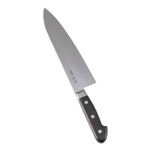 ■商品説明■商品名：杉本 CM鋼 洋出刃 24cm CM2424メーカー品番：9-0318-2202お届け数：1JANコード：4905001235450メーカー品番：CM2424その他仕様：●背厚(mm):4.9特記事項：●杉本 CM鋼(クローム・モリブデン鋼)従来の炭素鋼の製品に、クロームモリブデンを含有させました。サビにくく切れ味・研磨性・硬度とも炭素鋼の製品に劣らない商品です。※包丁の表示サイズは、すべて刃渡り寸法となっております。サイズ：●全長(mm):385●質量(g):475【配送料について】この商品は、全国配送料金無料にてお届け致します。※北海道・沖縄・離島や一部地域では追加配送料が発生致します。【ご注意】画面上の色はブラウザやご使用のパソコンの設定により実物と異なる場合があります。