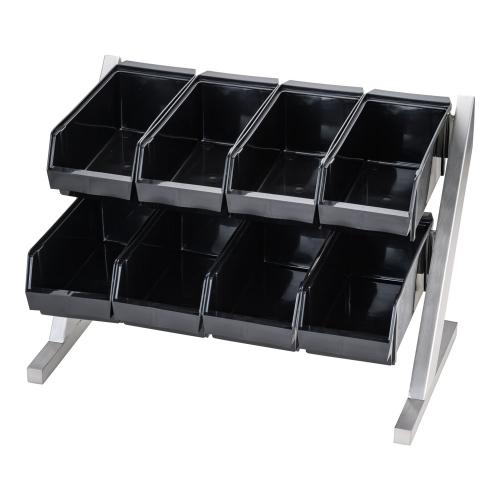 西餐具柜 - SA18-8コンパクトオーガナイザー 2段4列(8ヶ入)ブラック/業務用/新品/送料無料