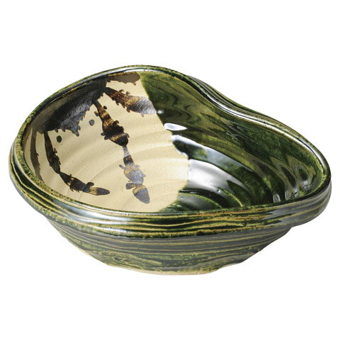 織部かに絵曲込み8.0寸 盛鉢/業務用/新品