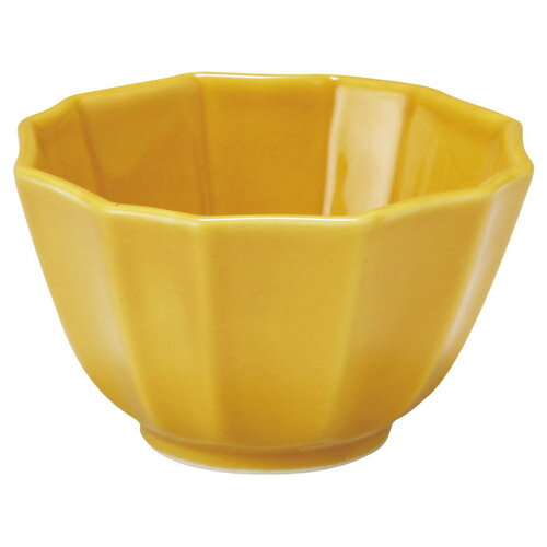 小鉢 【黄釉 12角反小鉢】 高さ59mm×直径:100【業務用】