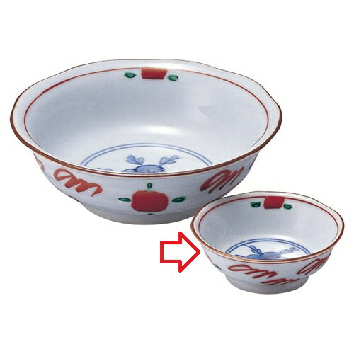 千代口 【赤絵見込花 千代口】 高さ30mm×直径:82【業務用】