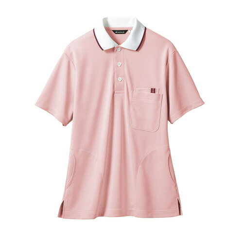 ポロシャツ 兼用 半袖 ピンク/白 男女兼用 32-5032/業務用/新品/小物送料対象商品