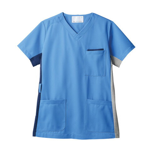 スクラブ 兼用 半袖 コバルトブルー/ネイビー/グレー 男女兼用 72-923/業務用/新品/小物送料対象商品