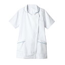 ナースジャケット 半袖 白/ターコイズ レディス 73-2113/業務用/新品/小物送料対象商品