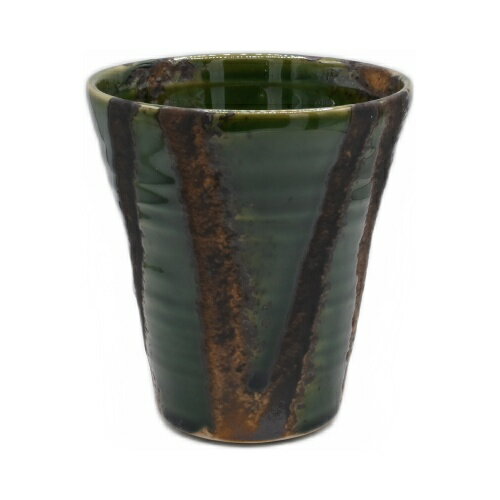 乱線織部焼酎カップ9.4×9.4×...