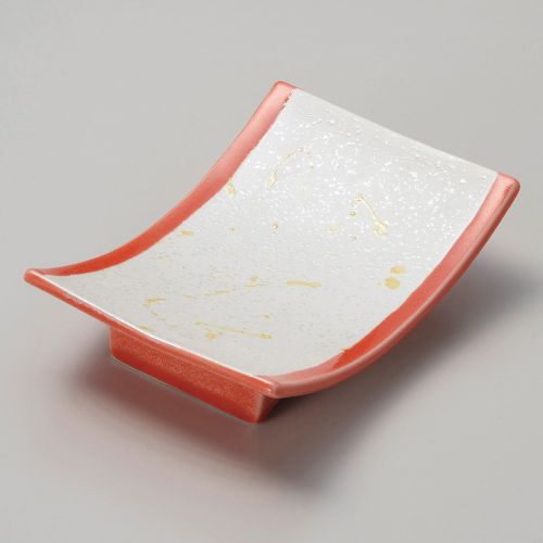渕赤黄とばしアーチ皿 16.5×11.7×4.5cm 031-028/業務用/新品/小物送料対象商品