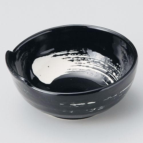 黒釉白刷毛呑水(大) 13.5×12.8×5.7cm 122-188 (10個入) /業務用/新品/小物送料対象商品 1