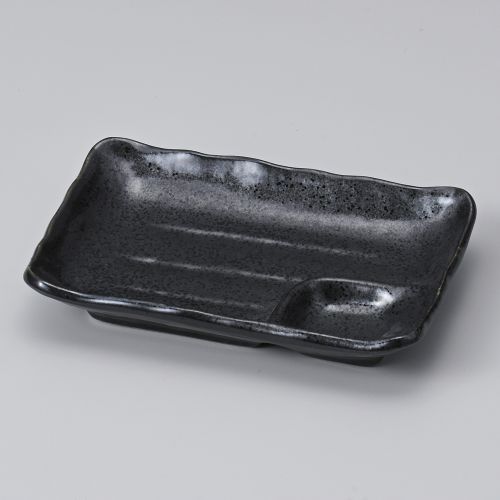 黒釉6.0仕切皿 16.8×11.2×2.8cm 153-168 (10個入) /業務用/新品/小物送料対象商品