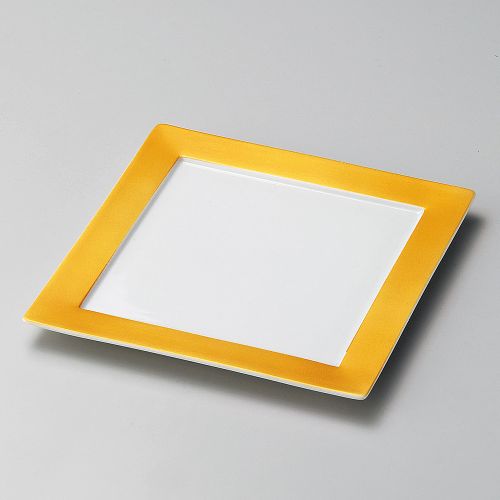ゴールドリム付18cm角皿 17.7×17.7×1.5cm 193-048/業務用/新品/小物送料対象商品