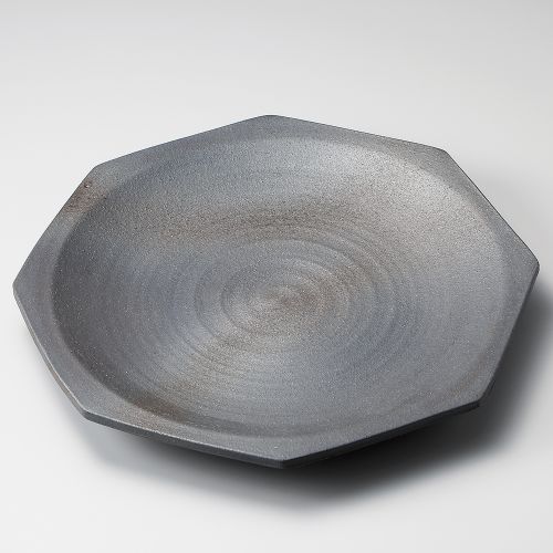 黒銀彩11.0八角皿 32.5×32.5×4.5cm 167-038/業務用/新品/小物送料対象商品