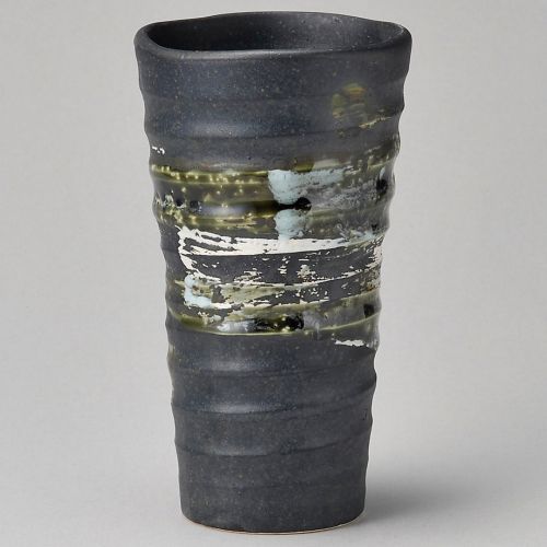 黒織部流しフリーカップ φ8.2×15cm(420cc) 275-188 (5個入) /業務用/新品/小物送料対象商品