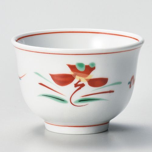 赤絵花紋反煎茶 9×6cm(190cc) 388-038 (5個入) /業務用/新品/小物送料対象商品