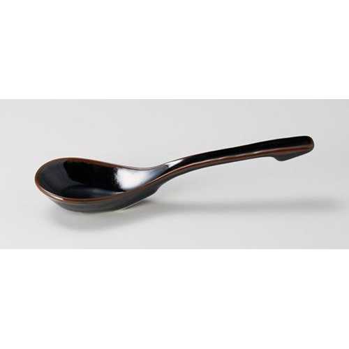 柚子黒天目砂目型レンゲ/業務用/新品/小物送料対象商品