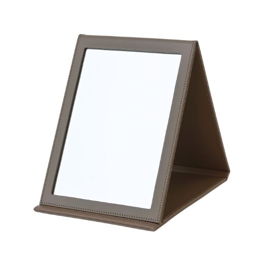 デスクミラー DESK-MIRROR-4/マイクロファイバーレザー:茶/業務用/新品/小物送料対象商品