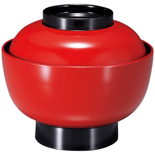 TA4.5寸雑煮椀 朱ツバ黒/業務用/新品/小物送料対象商品