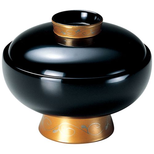 利久椀 黒高台金唐草/業務用/新品/小物送料対象商品