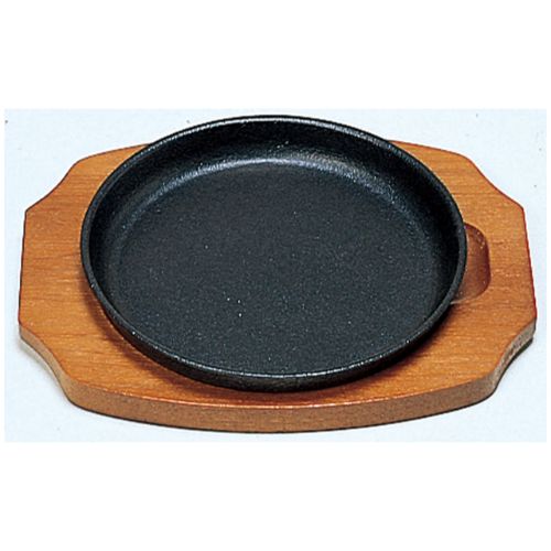 19cm丸ステーキ鉄皿(木台付)/業務用/新品/小物送料対象商品