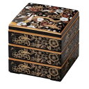 お重箱 7.0寸彩校倉重 黒 折鶴 3段/業務用/新品/小物送料対象商品