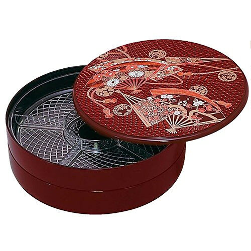 尺0寸 タイコ丸オードブル ウルミ 花丸扇 2段（仕切別売）/業務用/新品/小物送料対象商品
