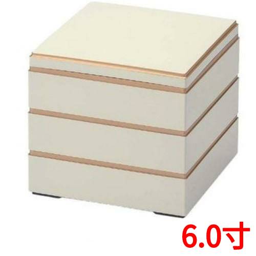 お重箱 6.0寸 校倉重 白渕金 3段/業務用/新品/小物送料対象商品