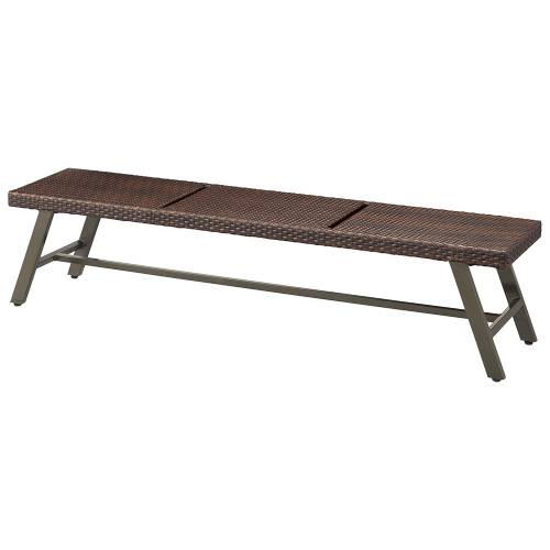 商品情報商品名：ベンチ CORSICA BENCH コルシカベンチ1800 CHERRY(チェリー) 寸法：横幅1800×奥行400×高さ420、座面高さ420材質・素材：主材:アルミ・粉体塗装　座部:ポリエチレン樹脂ピール編み 脚部:アジャスター付ダークブラウン配送料についてこの商品は、全国配送料無料にてお届けいたします。北海道・沖縄・離島や一部地域では追加配送料が発生致します。【ご注意】画面上の色はブラウザやご使用のパソコンの設定により実物と異なる場合があります。