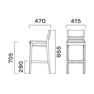 CRES(クレス) 洋風カウンターチェア ルクマカウンター2 張地Aランク /（業務用カウンターチェア/新品）（送料無料）