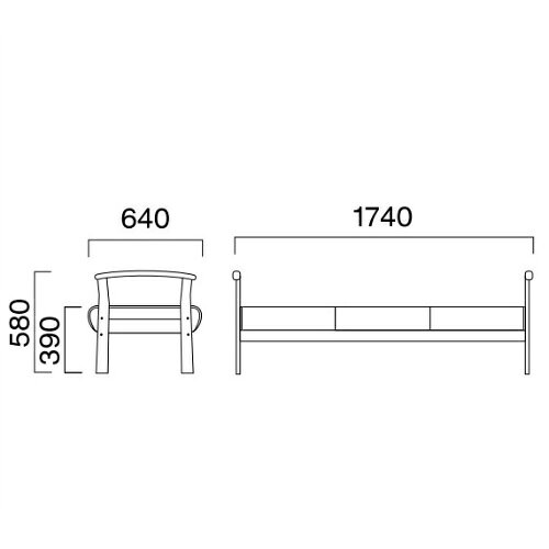 CRES(クレス) ソファー カームSEW 幅1740×奥行660×高さ580(mm) シート高390(mm) /業務用/新品/送料無料 [2]