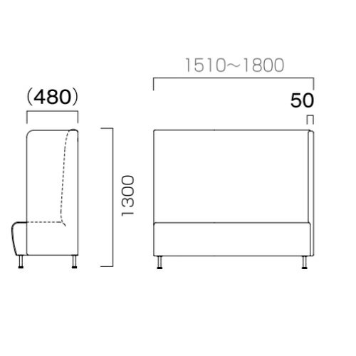 業務用椅子 CRES(クレス) マルトルOM-4-C 幅1510～1800×奥行620×高さ1300(mm) シート高430(mm) /業務用/新品/送料無料